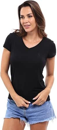 Camiseta Baby Look Feminina Gola V em Viscose Dry Anti Pilling