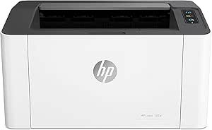 HP, Impressora HP Laser 107a. Tecnologia de impressão Laser Impressora para Pequenas e Médias Empresas. Conectividade: USB 2.0 de alta velocidade (4ZB77A), Branco/Cinza