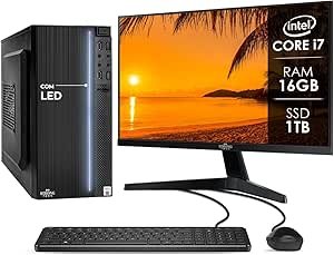 Computador Completo Intel Core i7 16GB SSD 1TB Monitor 17" 4 Núcleos Super Turbo Pc Hdmi Teclado e Mouse Strong Tech