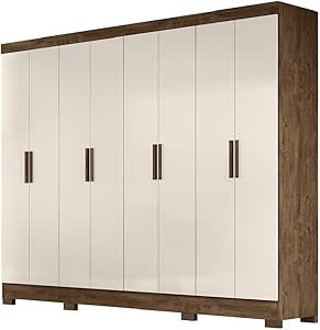 Guarda Roupas Casal 8 Portas Diplomata Castanho/Baunilha Moval