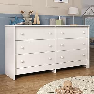 Cômoda Infantil 136cm com 6 Gavetas Flex Multimóveis Mp4262 Branco