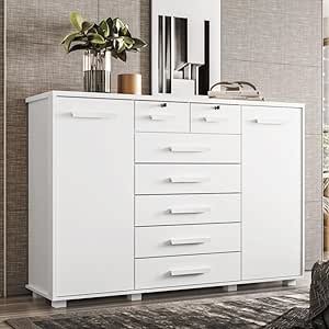 Cômoda 2 Portas 7 Gavetas Fontana Albatroz Móveis Branco
