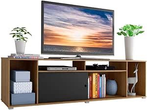 Rack para TV até 65 Polegadas Madesa Cancun - Rustic/Preto