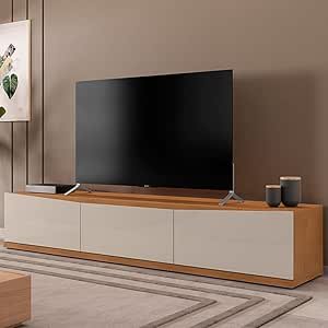 Rack Para Sala Tv Eros 180 Com 2 Portas e 1 Gaveta Cedro/off White
