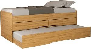 Cama Bibox de Solteiro com Auxiliar e 2 Gavetas Juliette - Robel Moveis (Camaru)