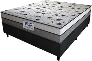 Cama Box Casal Colchão Espuma D33 Fort 138x188x59cm Cinza/Branco Gazin - Suporta até 150kg por Pessoa