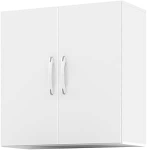 Armário Multiuso Aéreo 2 Portas Parede Suspenso Cozinha Quarto Branco