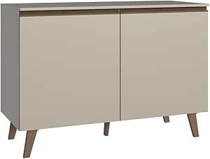 Balcão de Cozinha 120 cm 2 Portas Com Pés Crema Nice Madesa